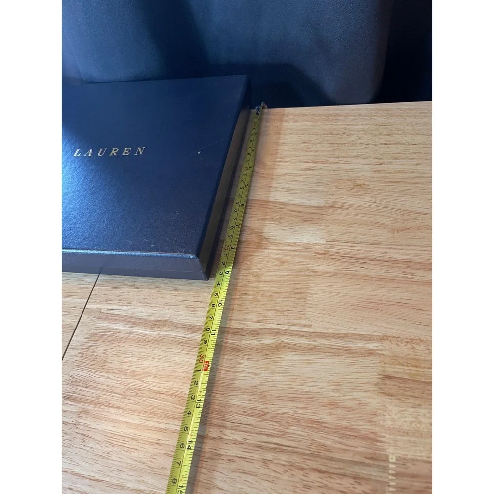 Ralph Lauren Navy Blue Gold Logo Gift Storage‎ Box 13.5x10.5x1.5 Large Rectangle